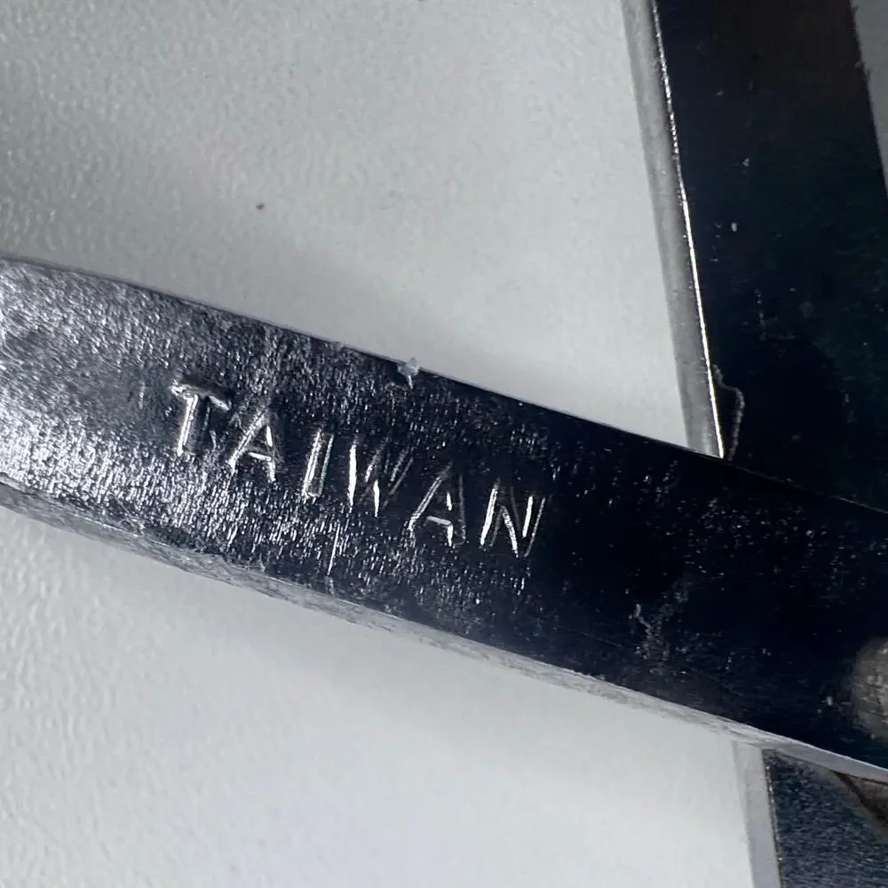 Vintage Stainless Steel Scissor Tongs Taiwan 14” White Coated Handle